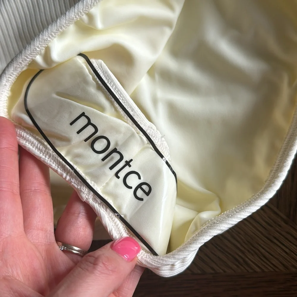 MONTCE SWIM Kim One Piece Swimsuit, Cream Rib, Large , BRAND NEW WITH TAG, $218
